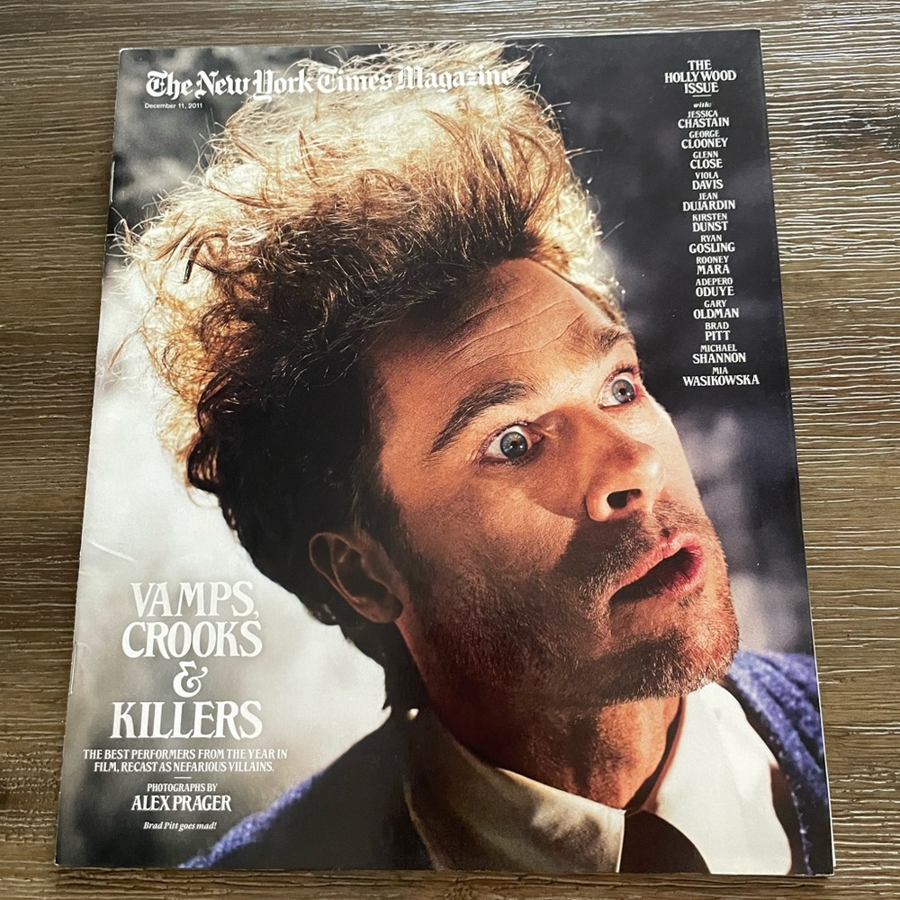 Unread copy of The New York Times Magazine The Hollywood Issue Brad Pitt 2011